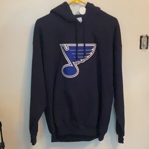 Navy Blue Hoodie with blues saint louis hockey team